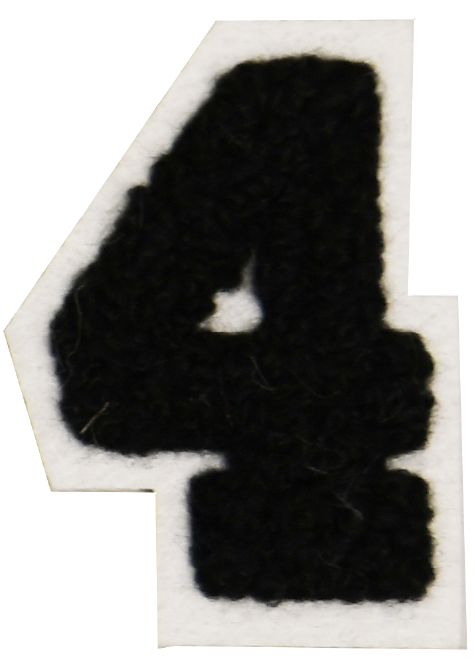 Iron-On Patch - Black with White Border (Numbers)