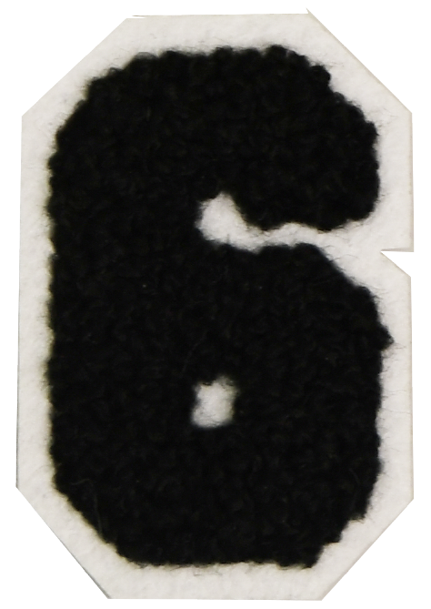 Iron-On Patch - Black with White Border (Numbers)