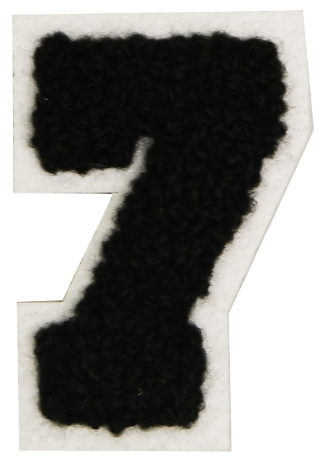 Iron-On Patch - Black with White Border (Numbers)