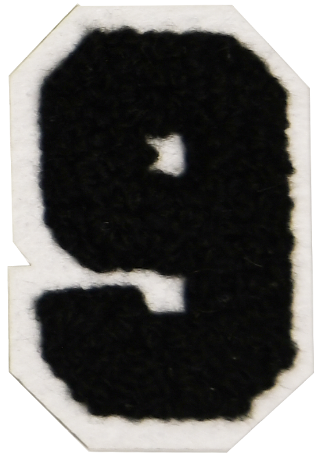 Iron-On Patch - Black with White Border (Numbers)