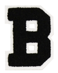 Iron-On Patch - Black with White Border (Letters)