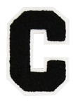 Iron-On Patch - Black with White Border (Letters)