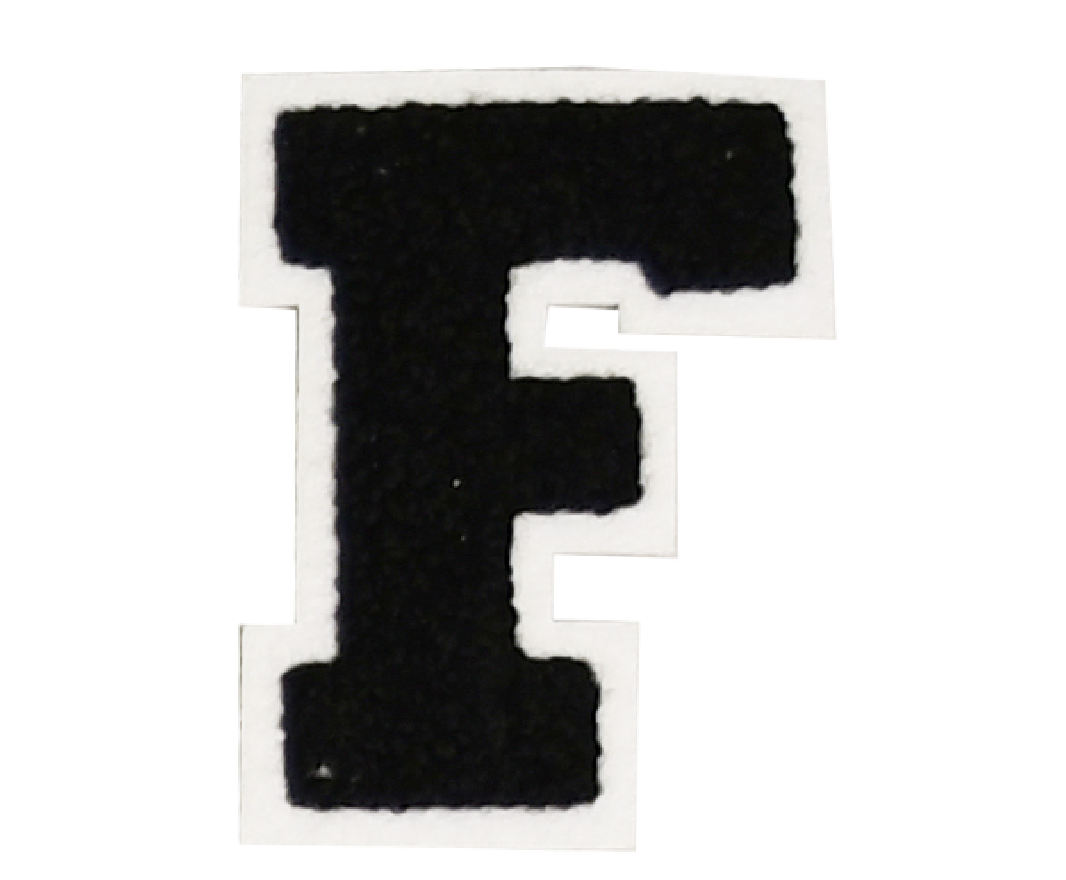 Iron-On Patch - Black with White Border (Letters)