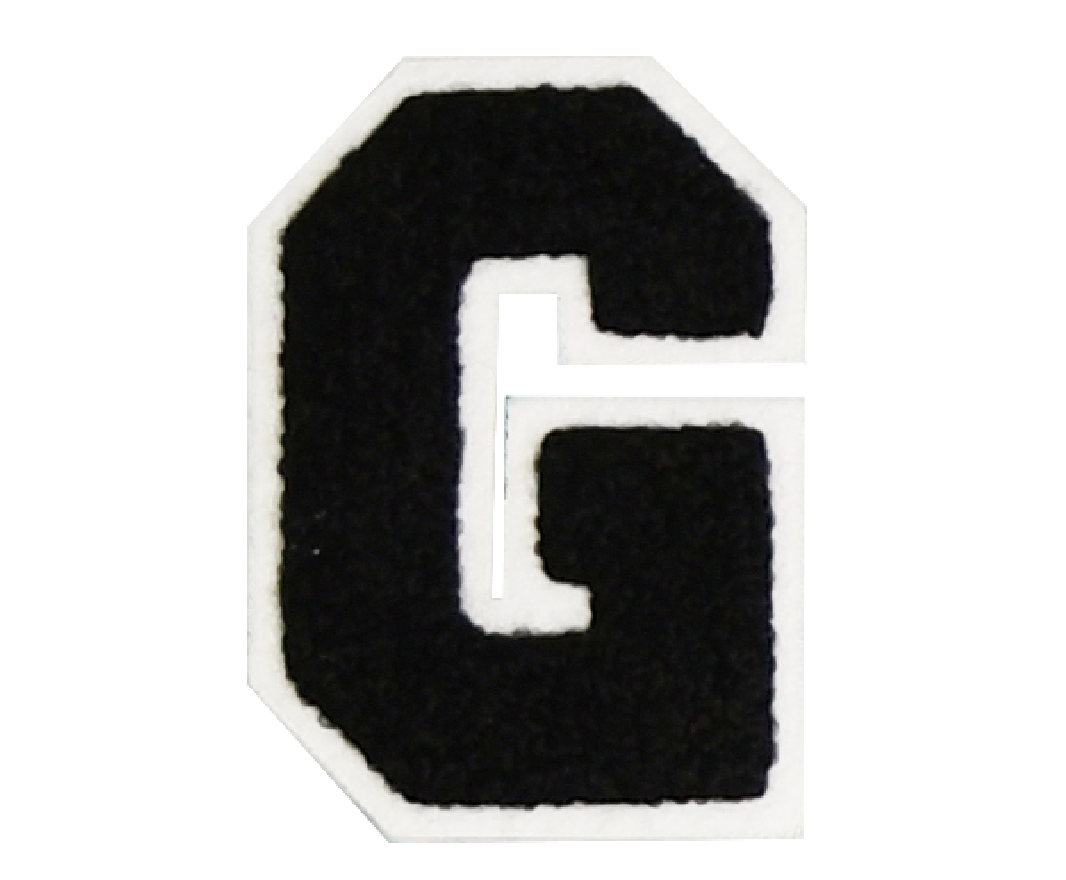 Iron-On Patch - Black with White Border (Letters)