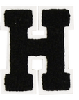Iron-On Patch - Black with White Border (Letters)