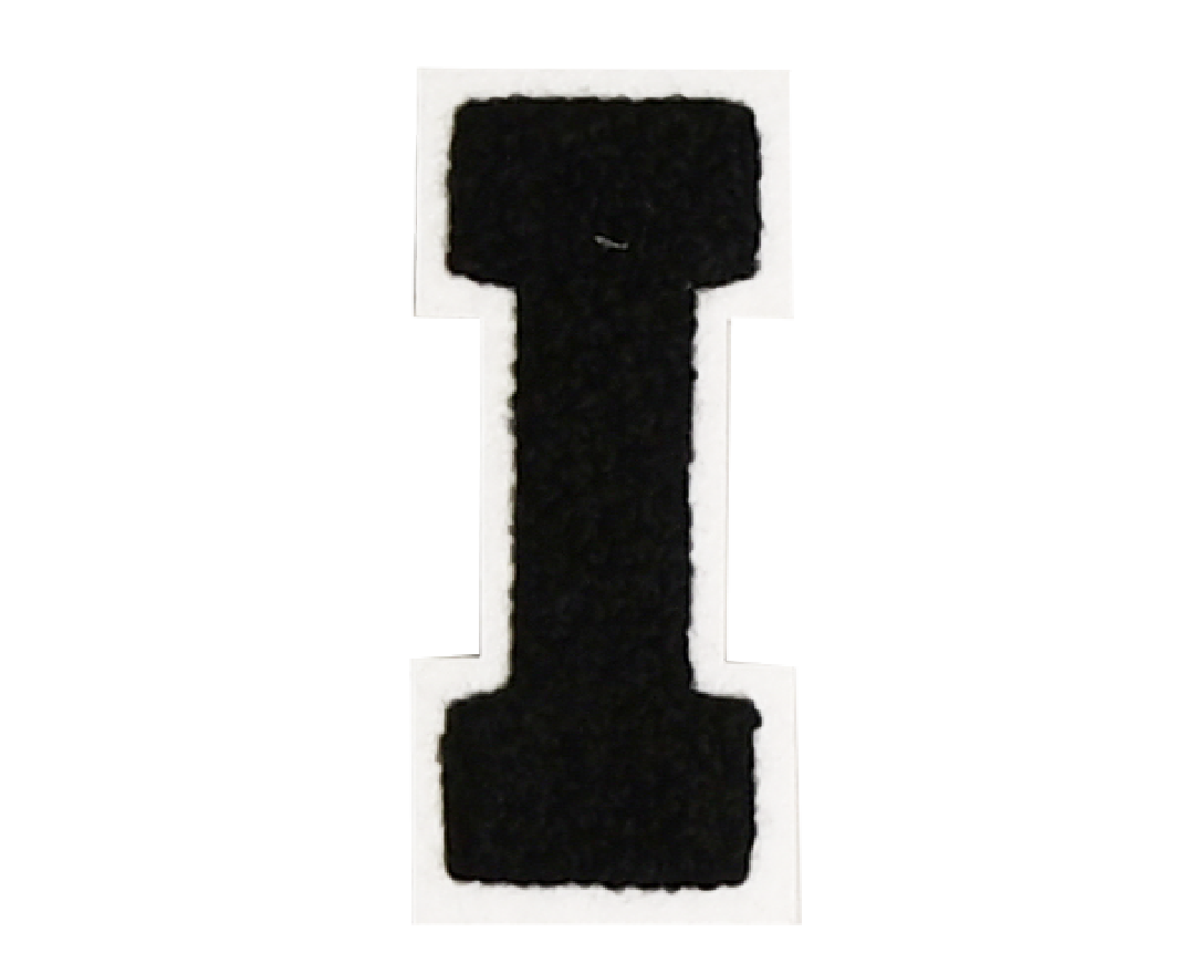 Iron-On Patch - Black with White Border (Letters)