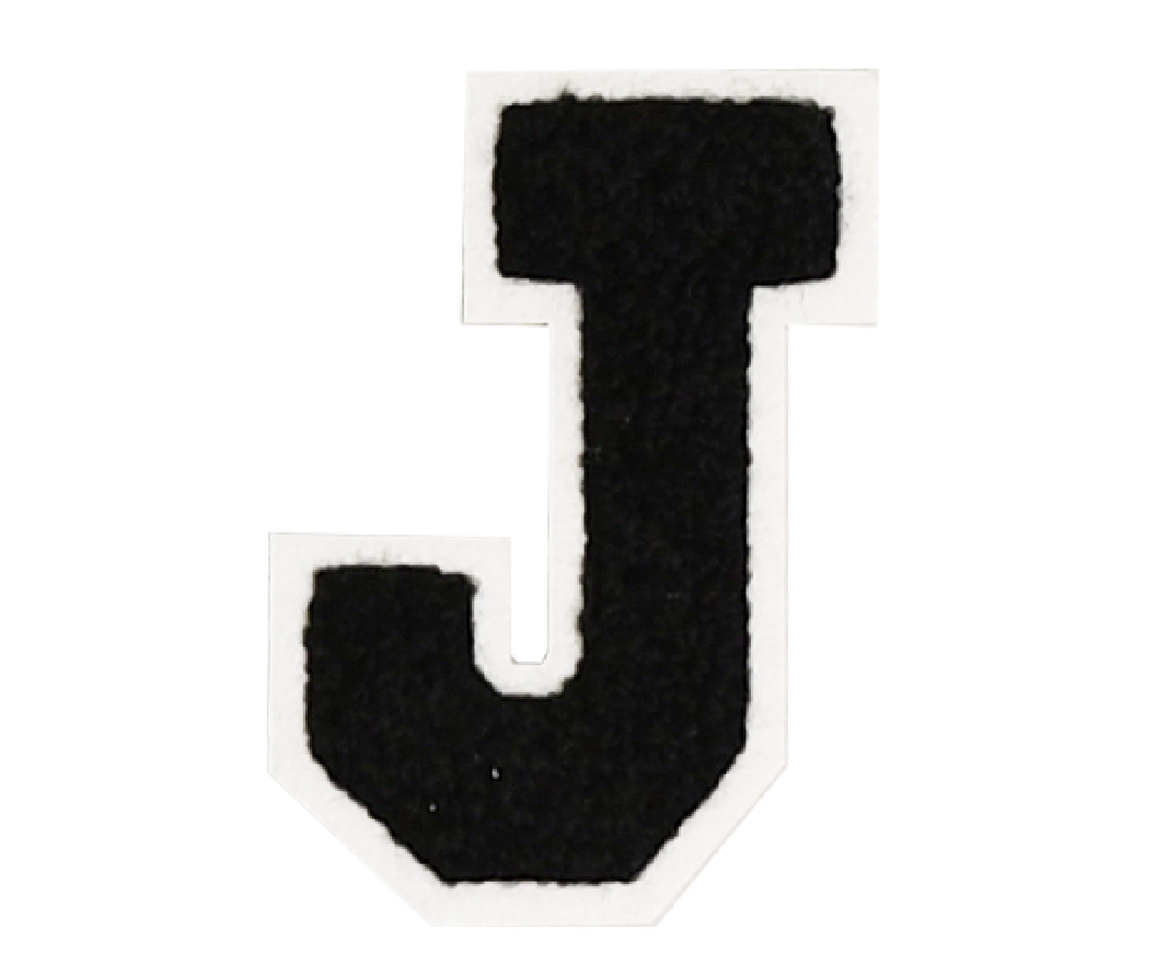 Iron-On Patch - Black with White Border (Letters)