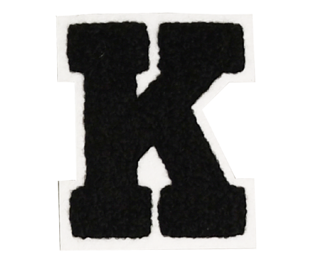 Iron-On Patch - Black with White Border (Letters)