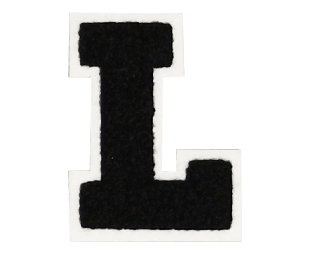 Iron-On Patch - Black with White Border (Letters)