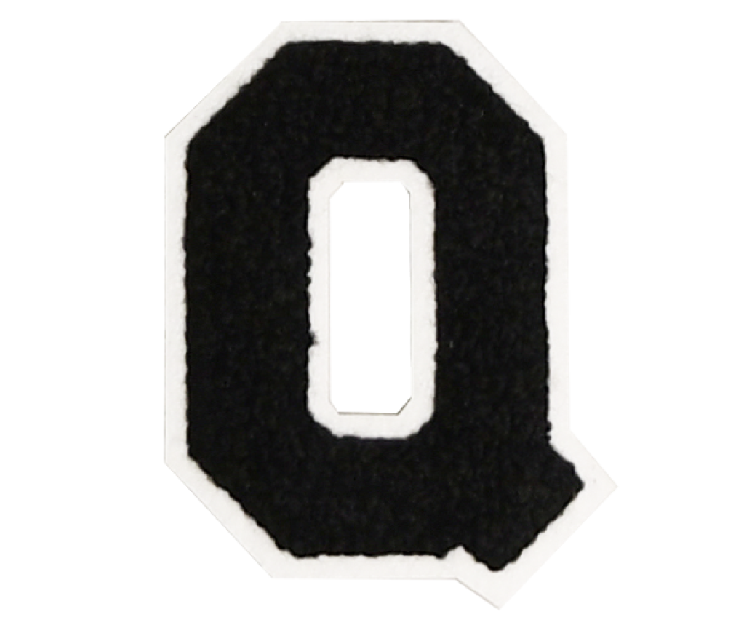 Iron-On Patch - Black with White Border (Letters)
