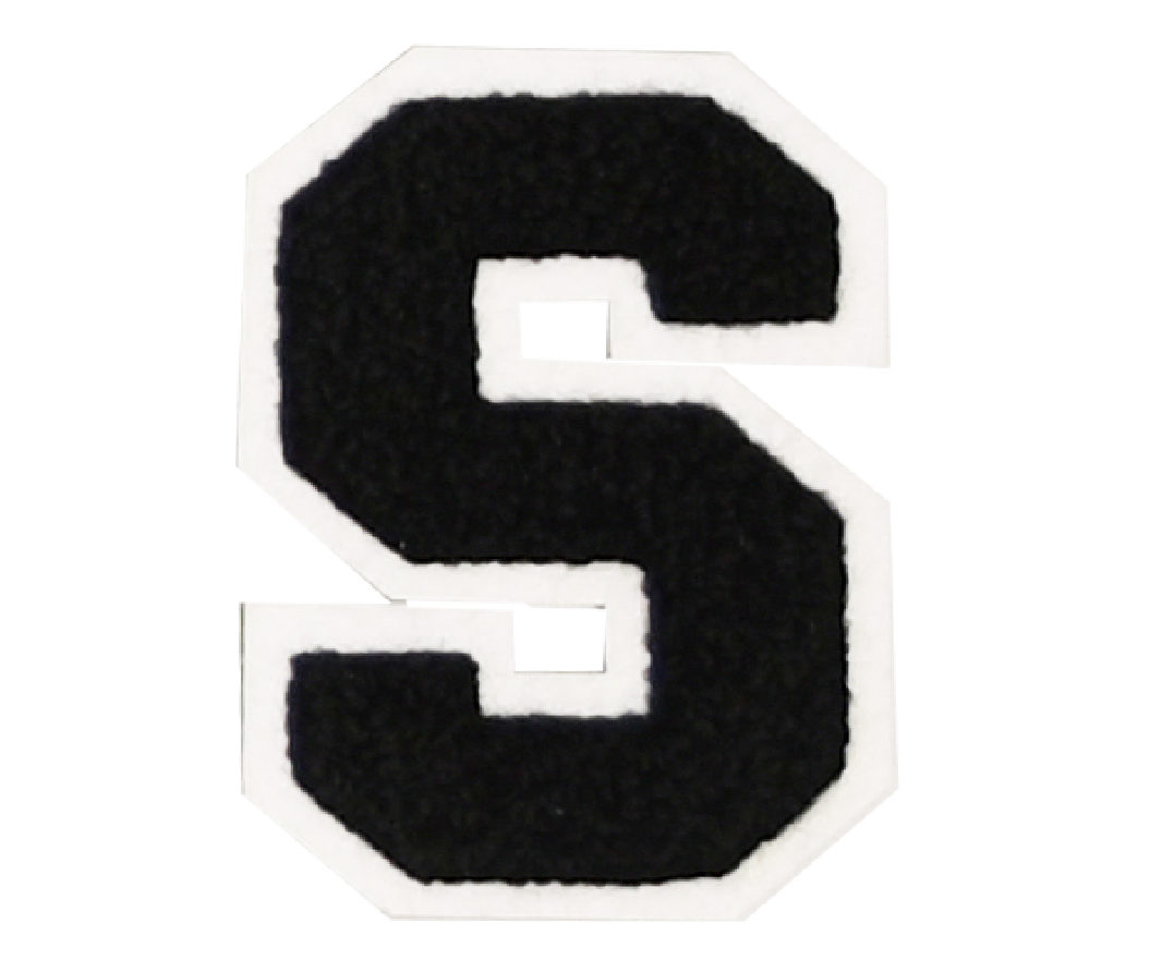 Iron-On Patch - Black with White Border (Letters)