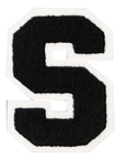 Iron-On Patch - Black with White Border (Letters)