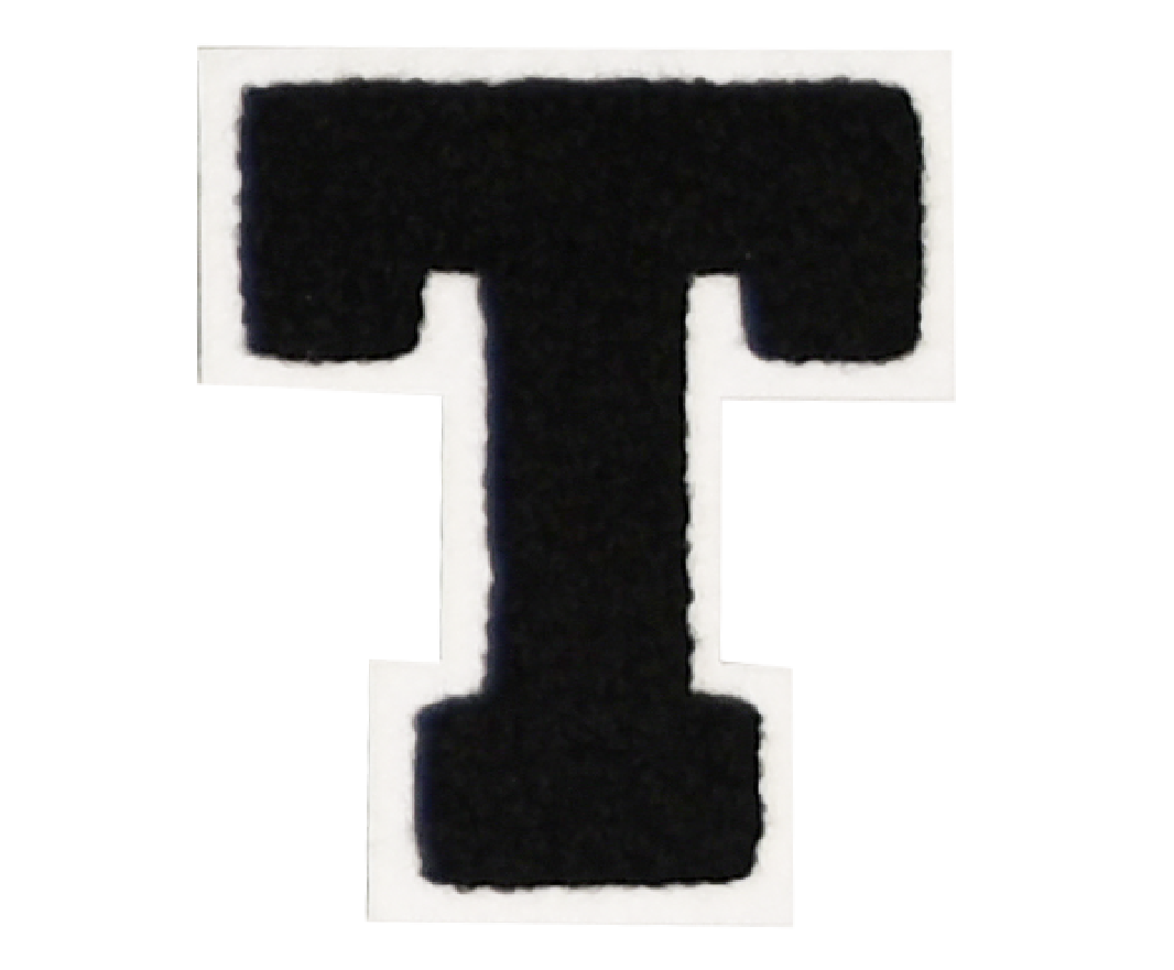 Iron-On Patch - Black with White Border (Letters)