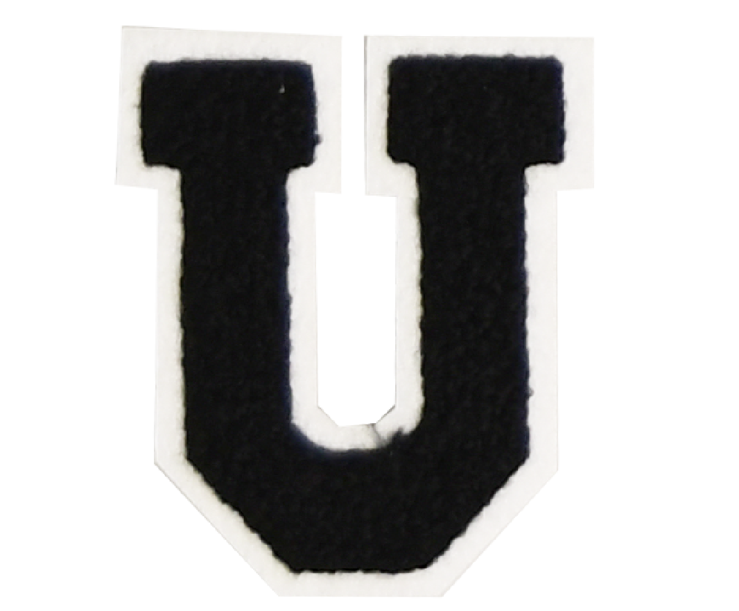Iron-On Patch - Black with White Border (Letters)