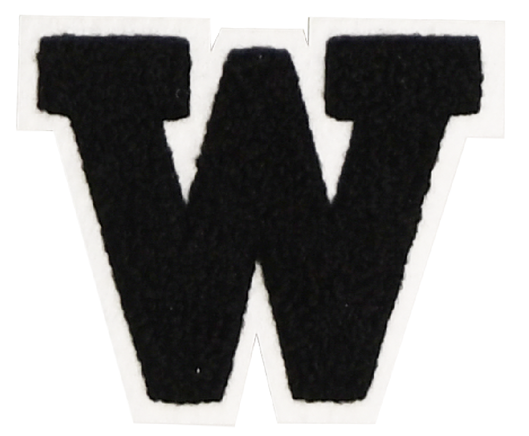 Iron-On Patch - Black with White Border (Letters)
