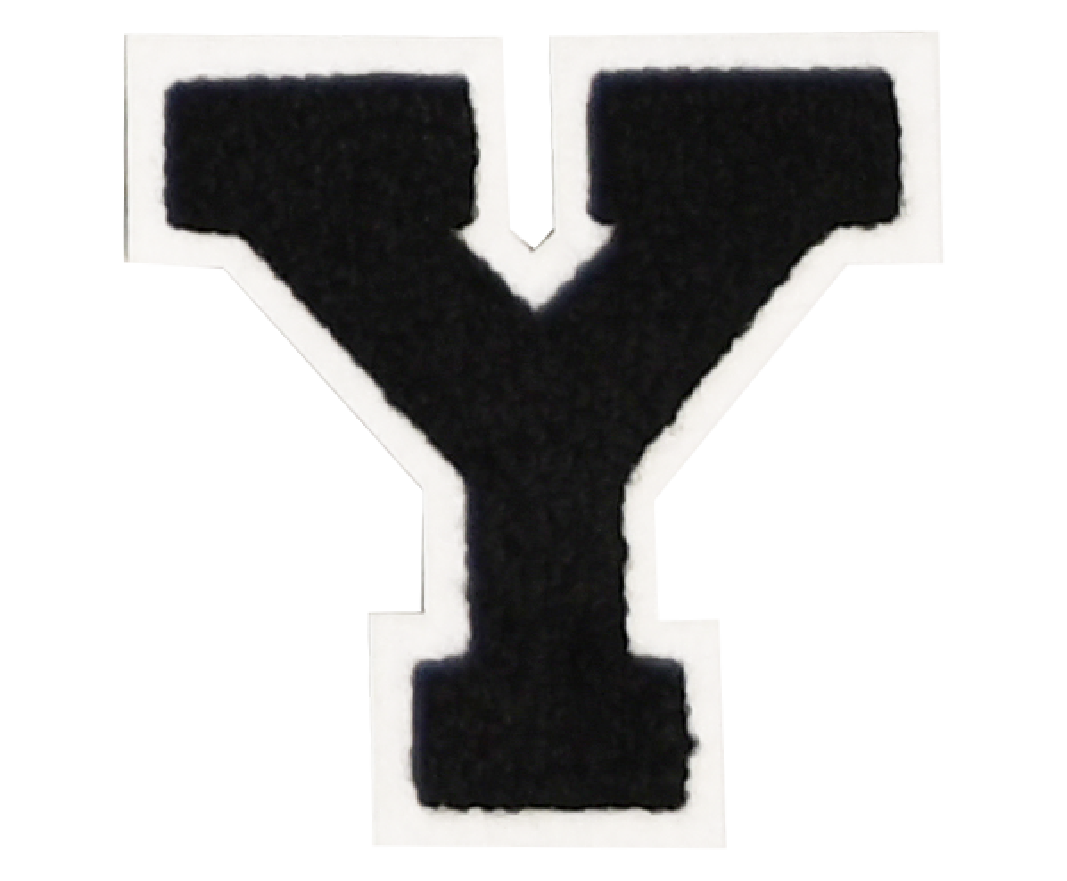 Iron-On Patch - Black with White Border (Letters)