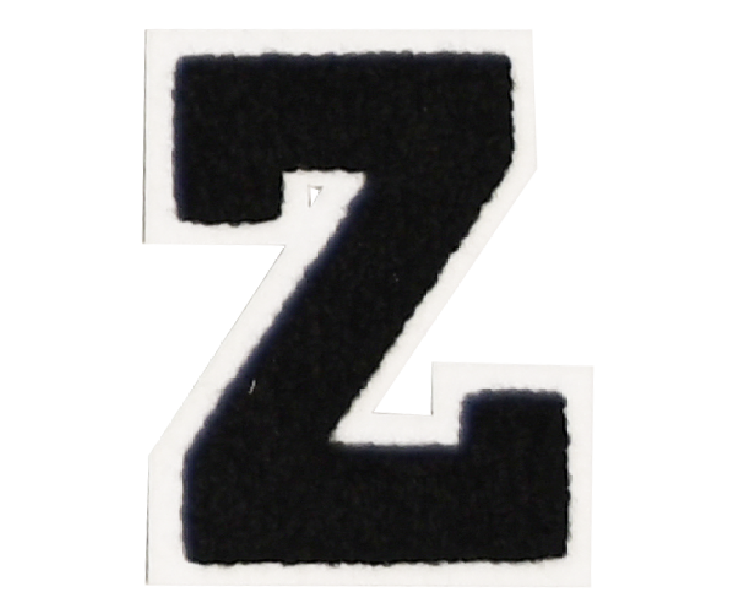 Iron-On Patch - Black with White Border (Letters)