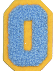 Iron-On Patch - Bright Blue with Yellow Border (Numbers)