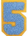 Iron-On Patch - Bright Blue with Yellow Border (Numbers)