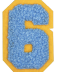 Iron-On Patch - Bright Blue with Yellow Border (Numbers)