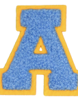 Iron-On Patch - Bright Blue with Yellow Border (Letters)