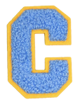 Iron-On Patch - Bright Blue with Yellow Border (Letters)