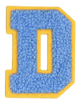 Iron-On Patch - Bright Blue with Yellow Border (Letters)