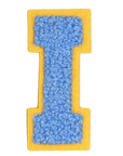 Iron-On Patch - Bright Blue with Yellow Border (Letters)
