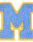 Iron-On Patch - Bright Blue with Yellow Border (Letters)