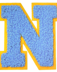 Iron-On Patch - Bright Blue with Yellow Border (Letters)