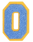 Iron-On Patch - Bright Blue with Yellow Border (Letters)