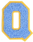 Iron-On Patch - Bright Blue with Yellow Border (Letters)