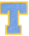 Iron-On Patch - Bright Blue with Yellow Border (Letters)