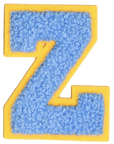 Iron-On Patch - Bright Blue with Yellow Border (Letters)