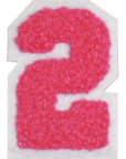 Iron-On Patch - Bright Pink with White Border (Numbers)
