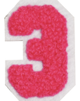 Iron-On Patch - Bright Pink with White Border (Numbers)
