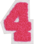 Iron-On Patch - Bright Pink with White Border (Numbers)