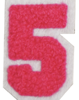 Iron-On Patch - Bright Pink with White Border (Numbers)