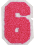 Iron-On Patch - Bright Pink with White Border (Numbers)