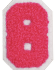 Iron-On Patch - Bright Pink with White Border (Numbers)