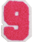 Iron-On Patch - Bright Pink with White Border (Numbers)