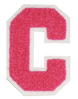 Iron-On Patch - Bright Pink with White Border (Letters)
