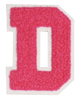 Iron-On Patch - Bright Pink with White Border (Letters)