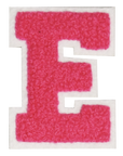 Iron-On Patch - Bright Pink with White Border (Letters)
