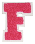Iron-On Patch - Bright Pink with White Border (Letters)