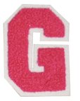 Iron-On Patch - Bright Pink with White Border (Letters)