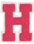 Iron-On Patch - Bright Pink with White Border (Letters)