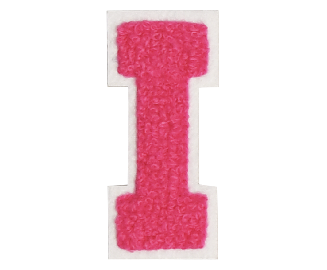 Iron-On Patch - Bright Pink with White Border (Letters)