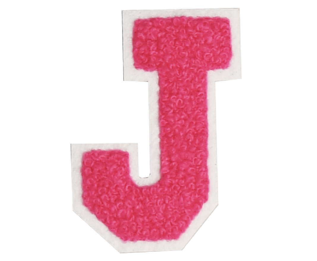 Iron-On Patch - Bright Pink with White Border (Letters)