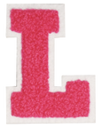 Iron-On Patch - Bright Pink with White Border (Letters)